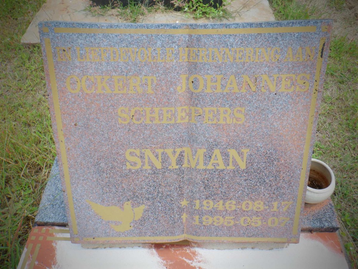SNYMAN Ockert Johannes Scheepers 1946-1995