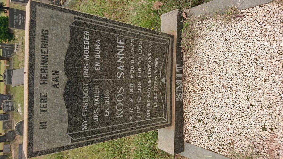 SMIT Koos 1918-1989 &amp; Sannie 1923-1995