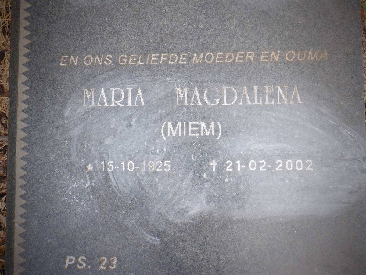 SANDERS Rudolph Cornelius 1922-1997 &amp; Maria Magdalena 1925-2002