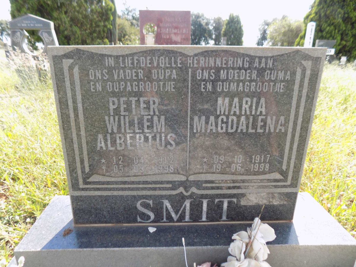 SMIT Peter Willem Albertus 1912-1998 &amp; Maria Magdalena 1917-1998
