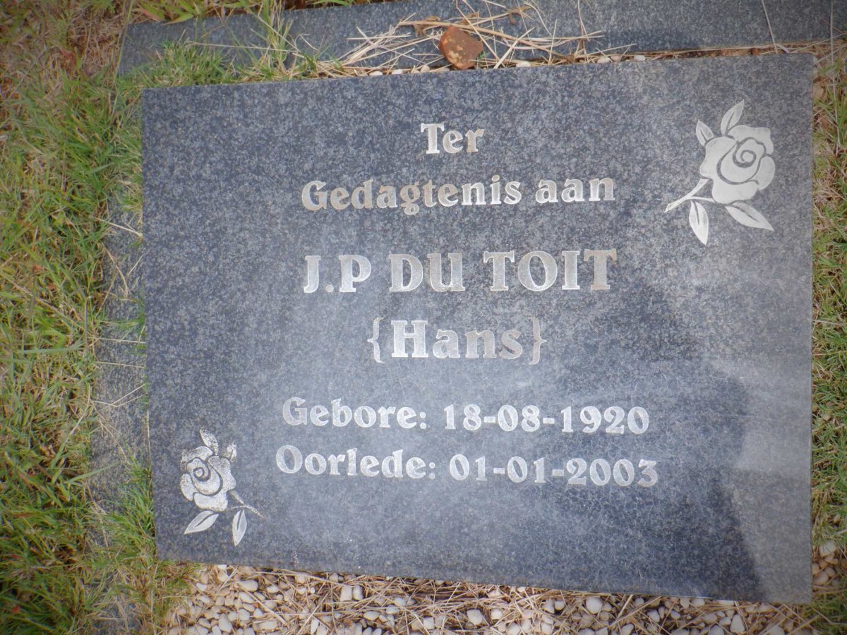TOIT J.P., du 1920-2003