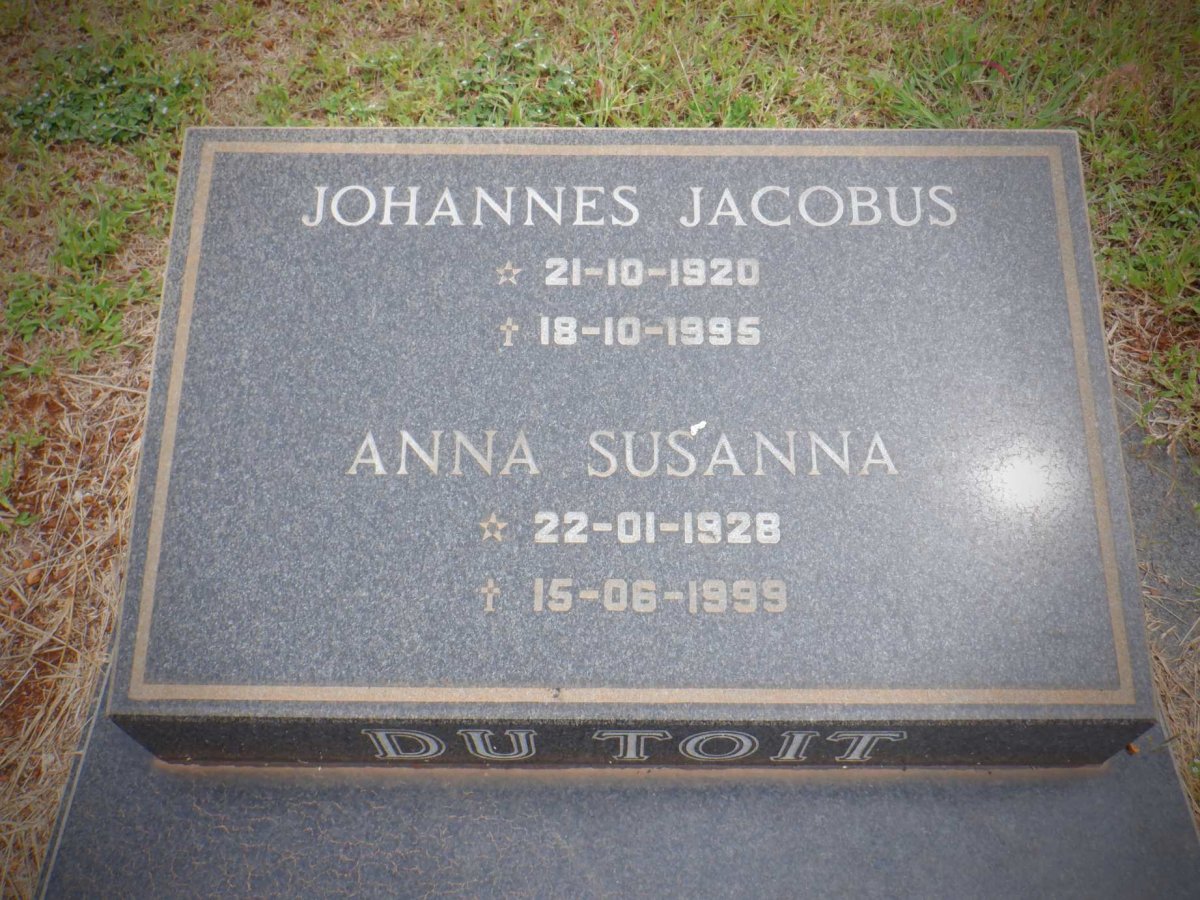 TOIT Johannes Jacobus, du 1920-1995 &amp; Anna Susanna 1928-1999
