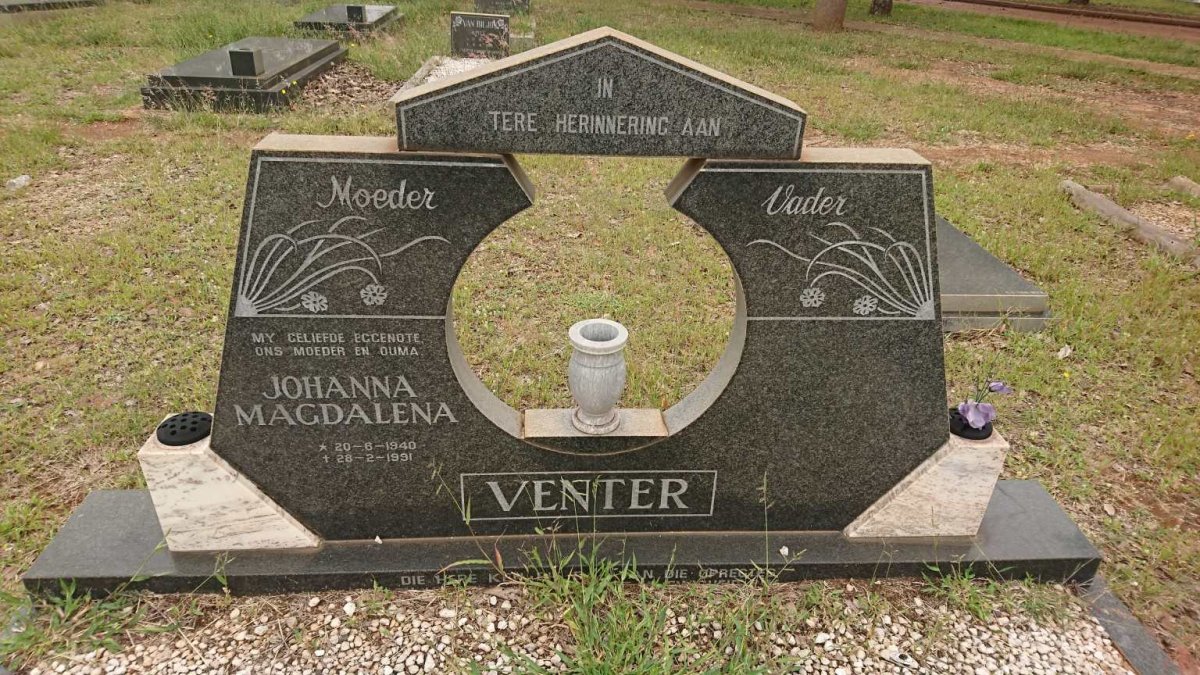 VENTER Johanna Magdalena 1940-1991