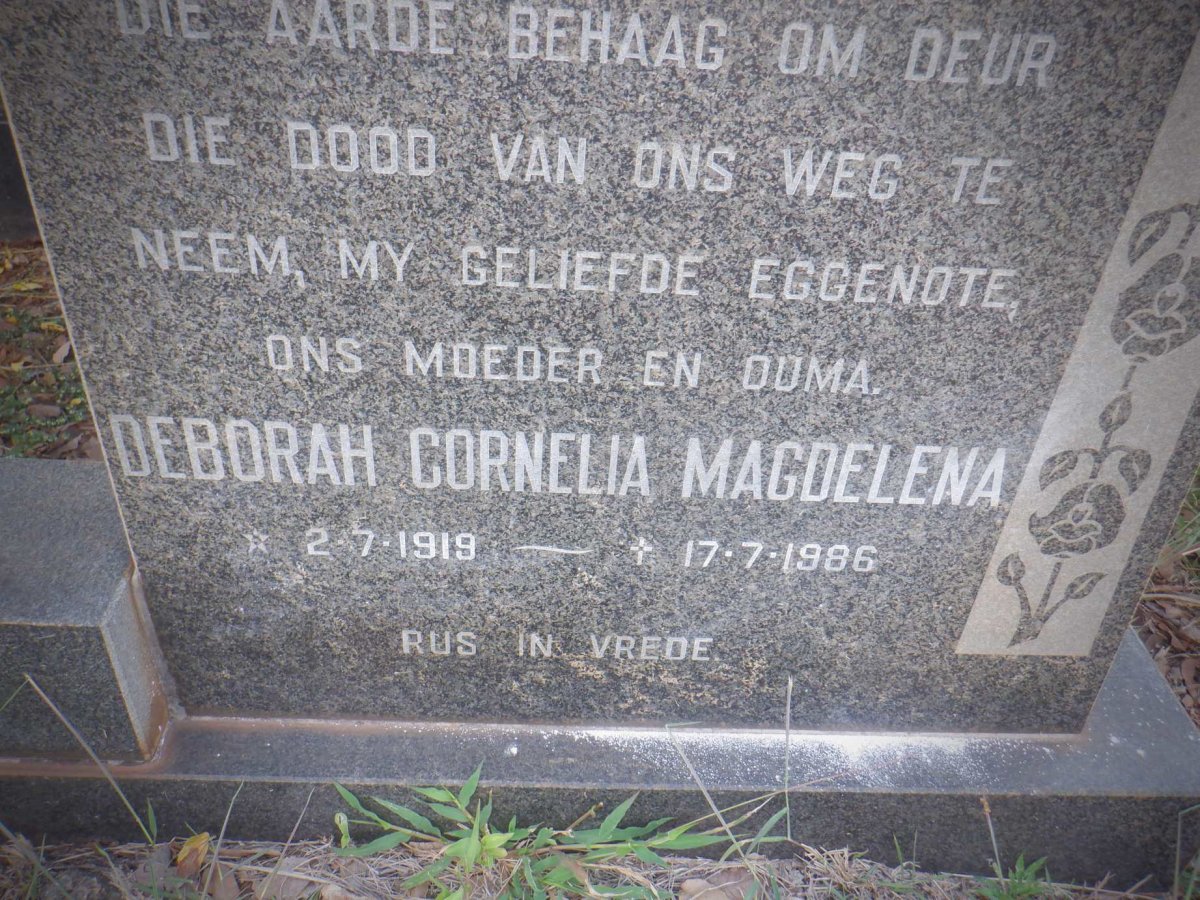 VENTER Deborah Cornelia Magdalena 1919-1986