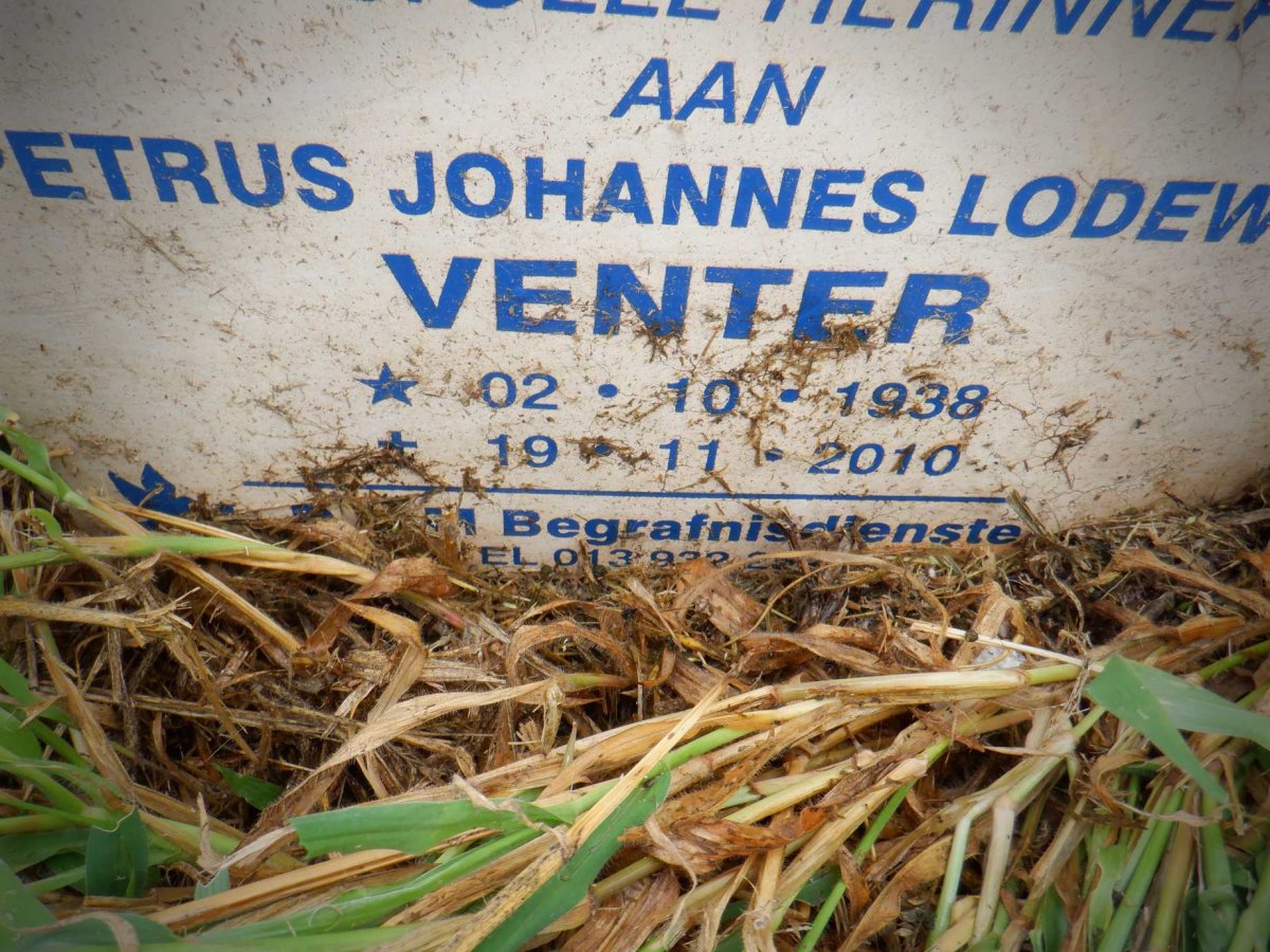 VENTER Petrus Johannes Lodewyk 1938-2010