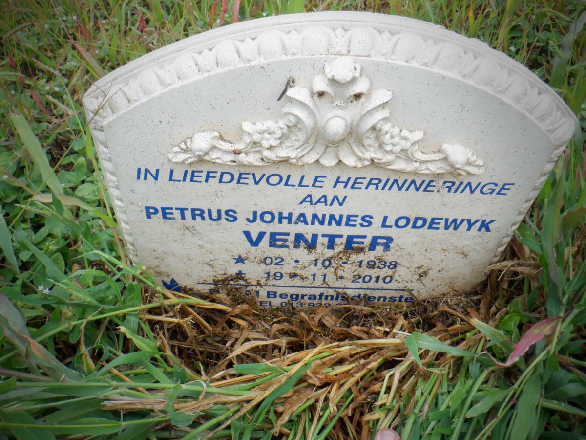 VENTER Petrus Johannes Lodewyk 1938-2010