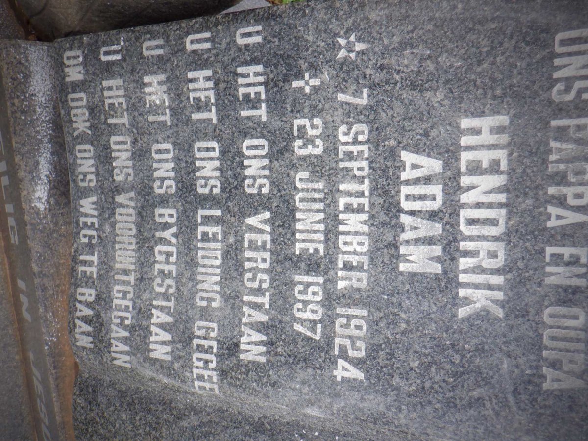 VILJOEN Hendrik Adam 1924-1997 &amp; Maria Sebella Magrietha Elizabetha 1934-2007