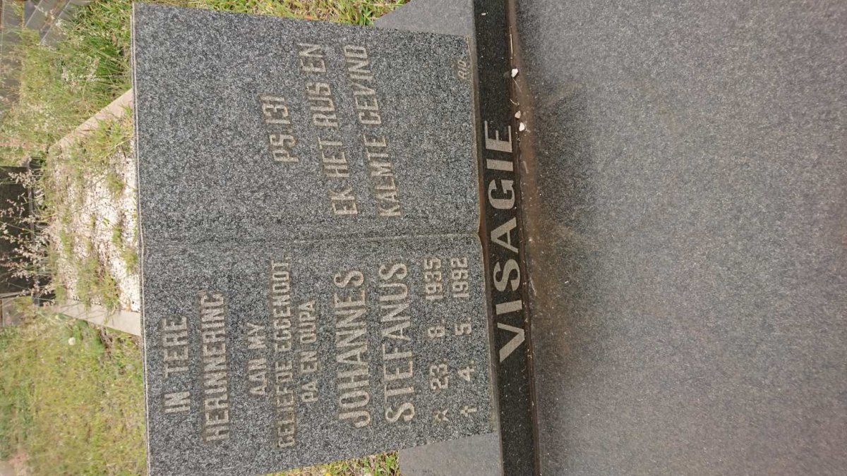 VISAGIE Johannes Stefanus 1935-1992