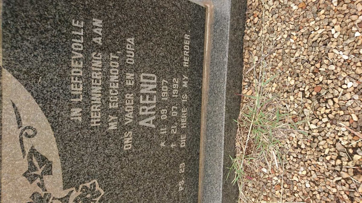 VILLIERS Arend, de 1907-1992