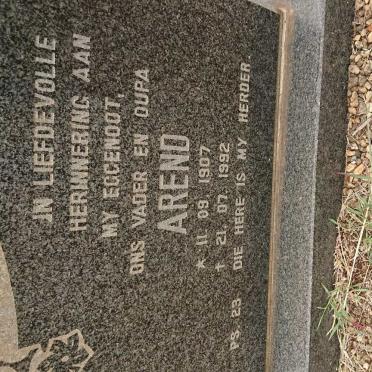 VILLIERS Arend, de 1907-1992