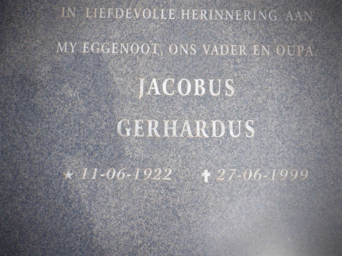 WALT Jacobus Gerhardus, van der 1922-1999