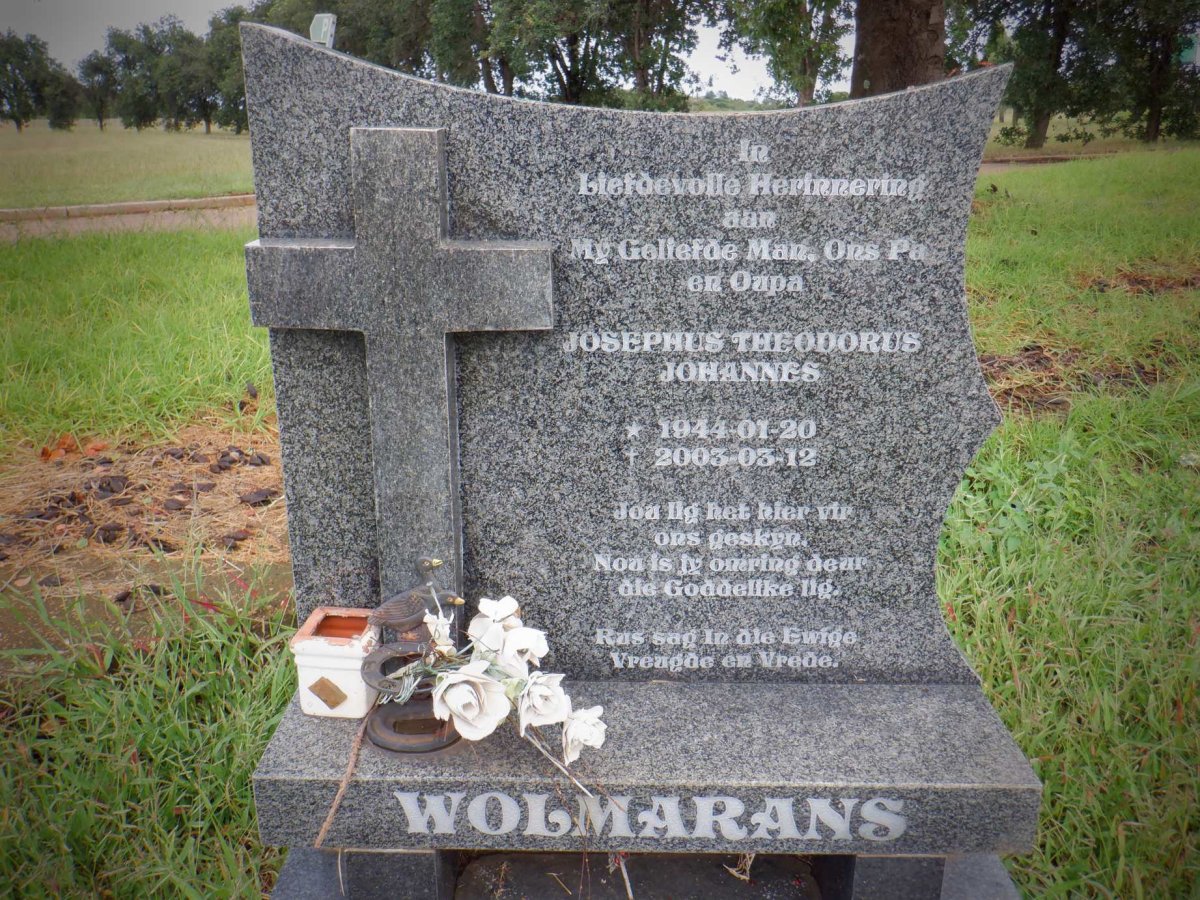 WOLMARANS Josephus Theodorus Johannes 1944-2003