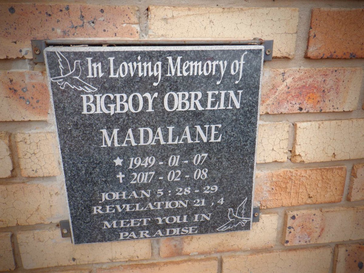 MADALANE Bigboy Obrein 1949-2017