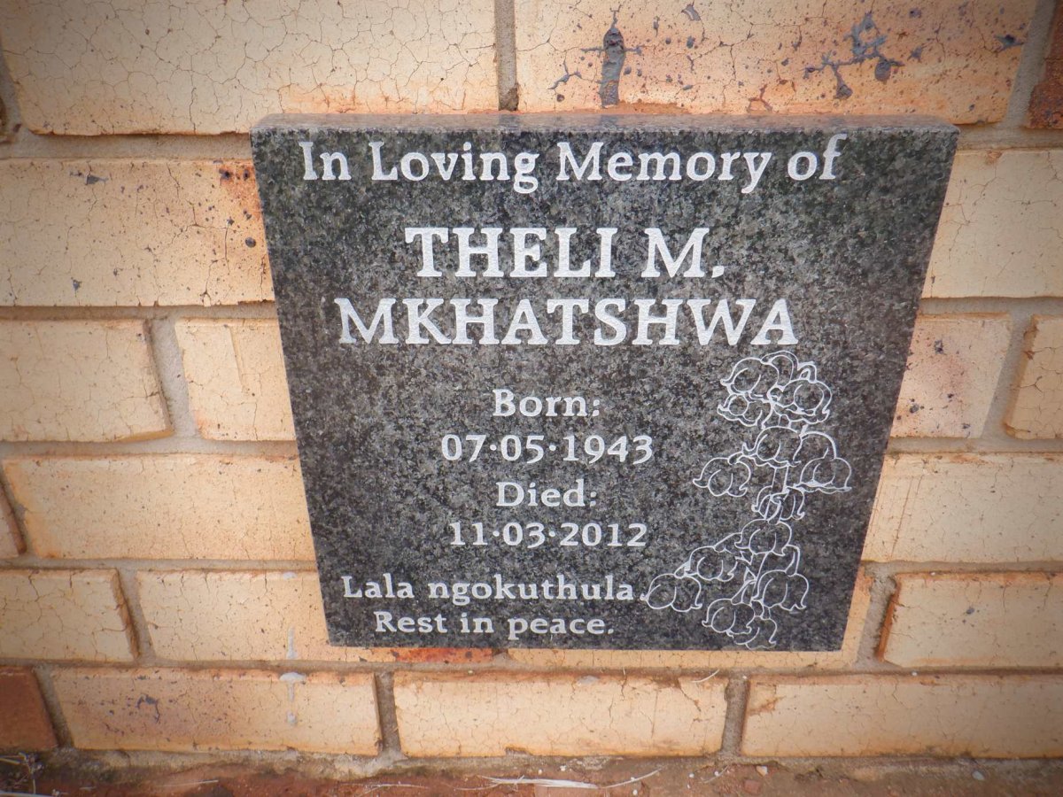 MKHATSHWA Theli M. 1943-2012