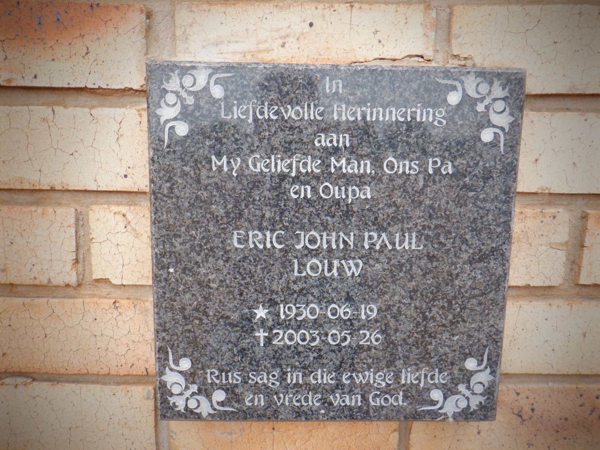 LOUW Eric John Paul 1930-2003