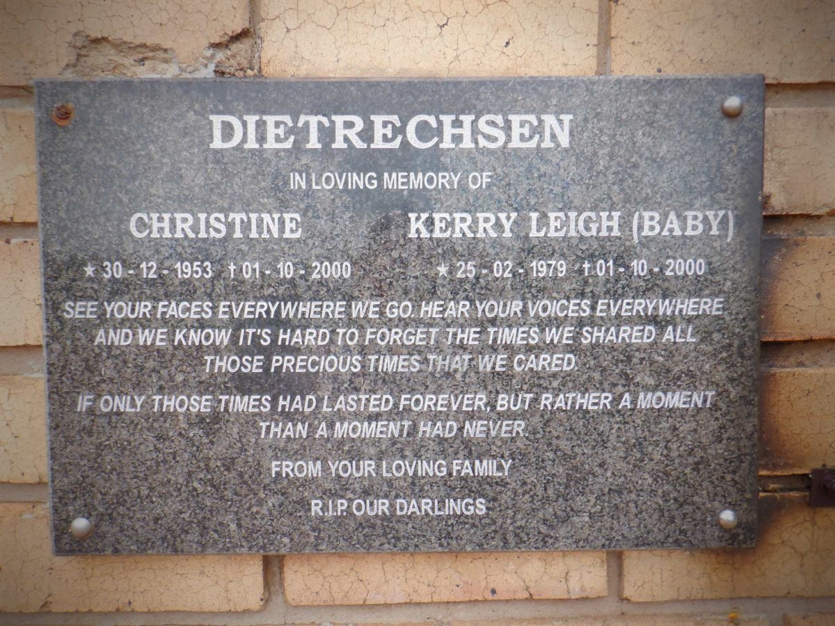 DIETRECHSEN Christine 1953-2000 :: DIETRECHSEN Kerry Leigh 1979-2000