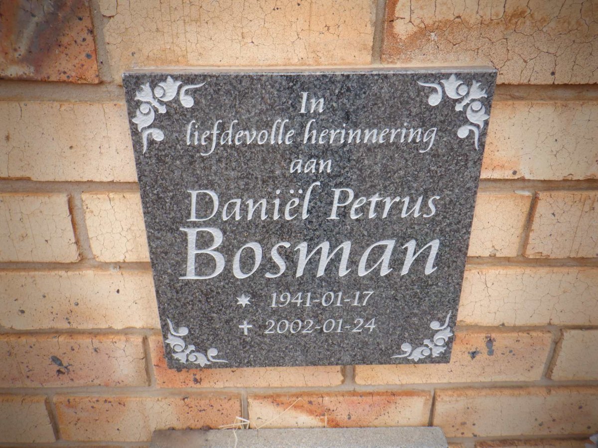BOSMAN Daniel Petrus 1941-2002