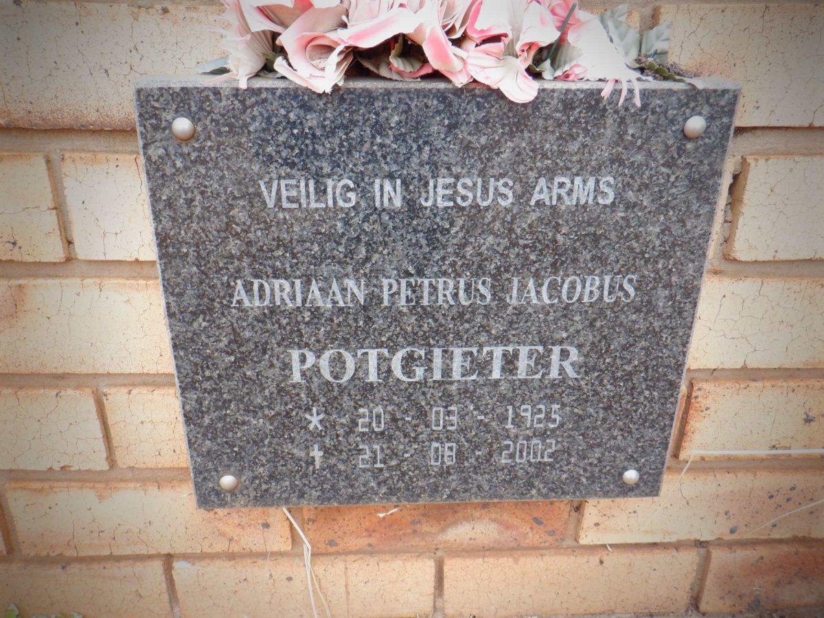 POTGIETER Adriaan Petrus Jacobus 1925-2002
