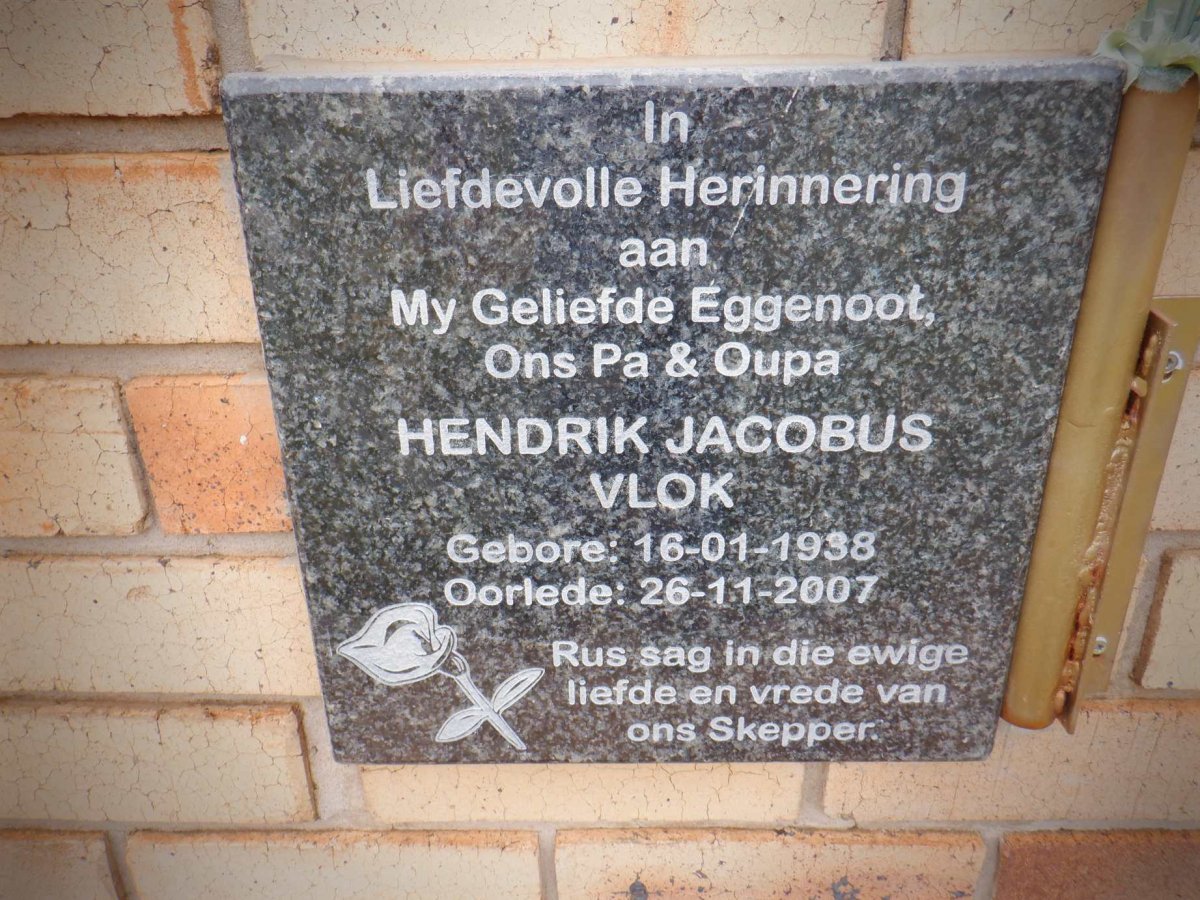 VLOK Hendrik Jacobus 1938-2007