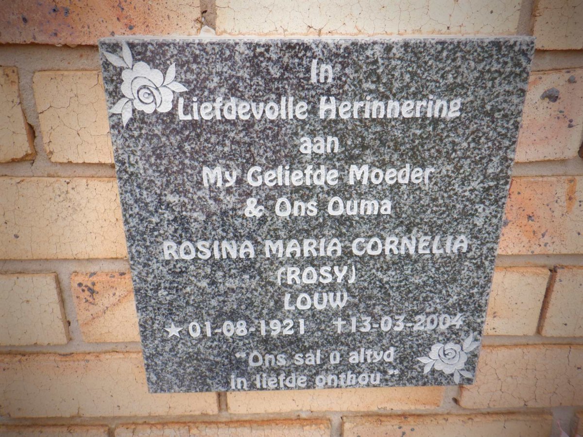 LOUW Rosina Maria Cornelia 1921-2004