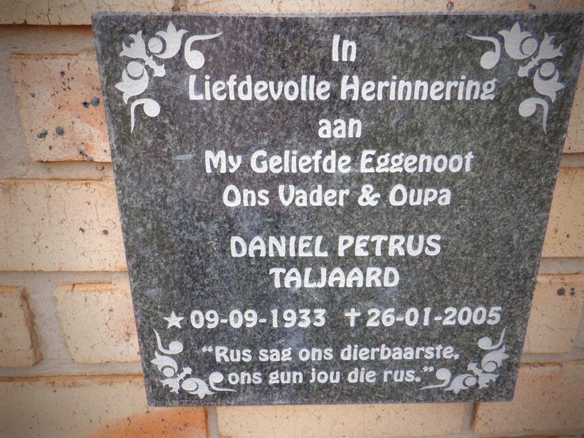 TALJAARD Daniel Petrus 1933-2005