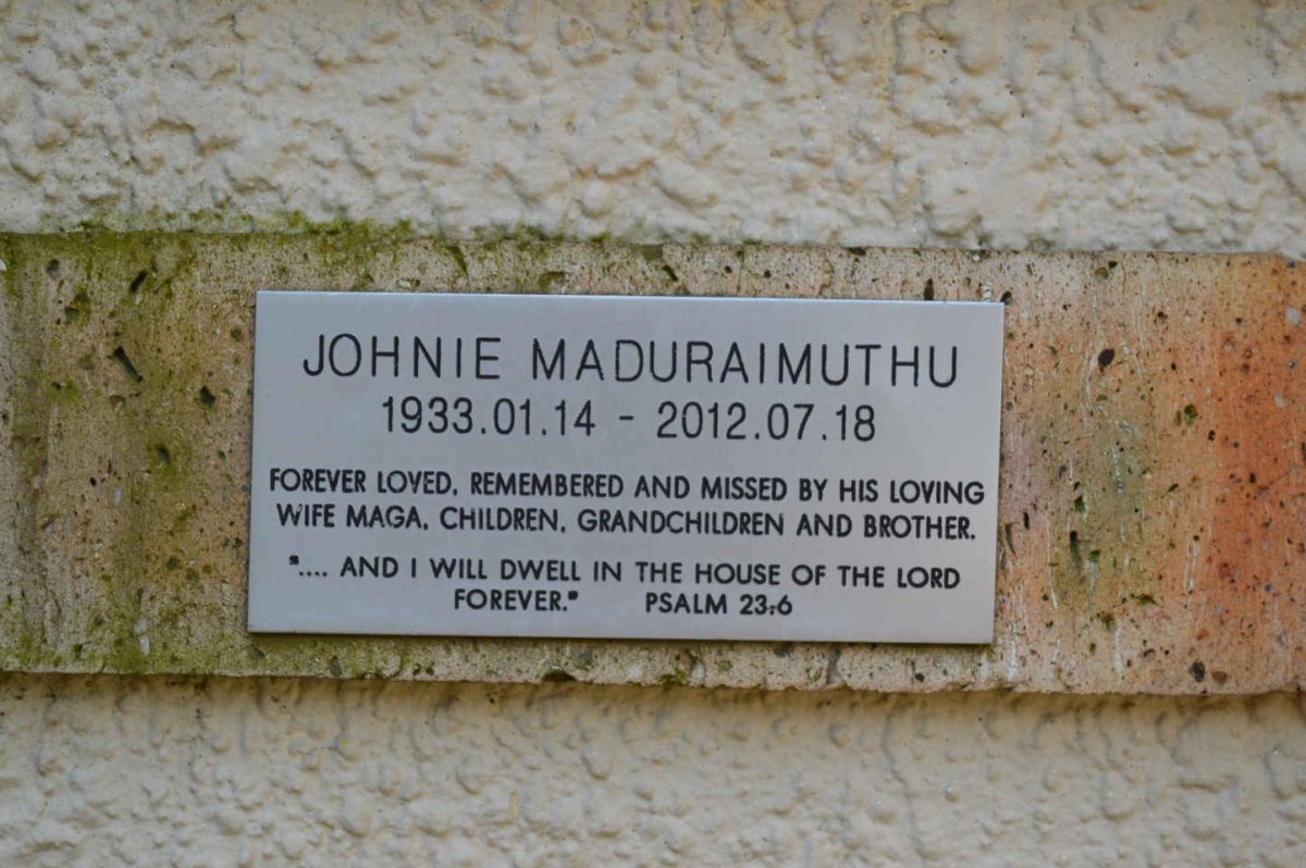 MADURAIMUTHU Johnie 1933-2012