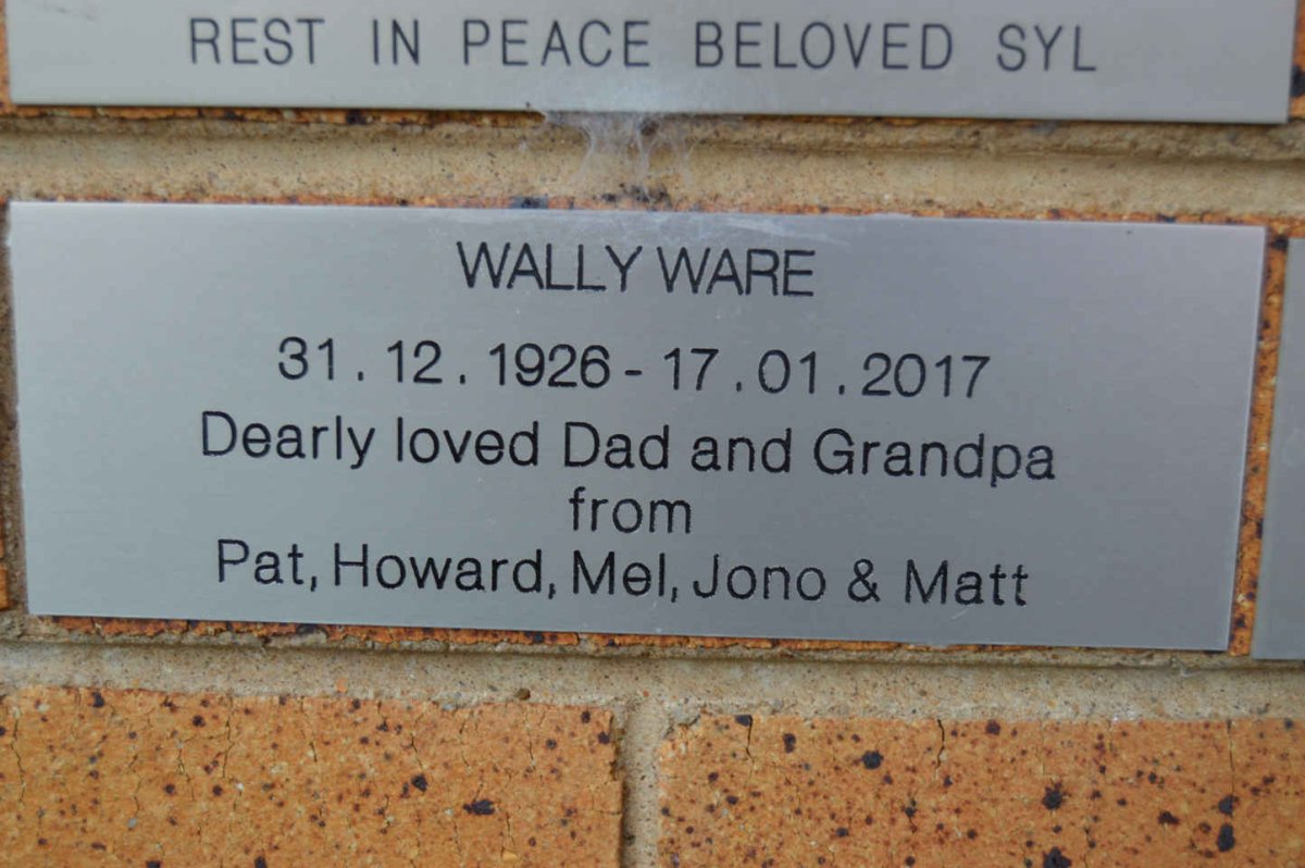 WARE Wally 1926-2017