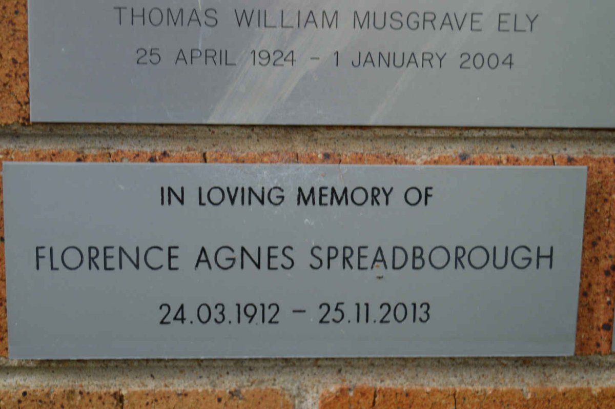 SPREADBOROUGH Florence Agnes 1912-2013