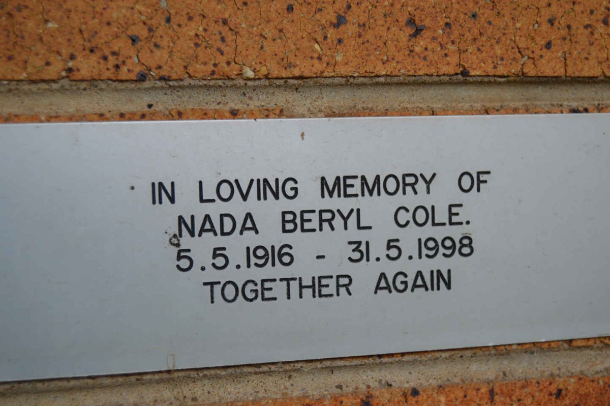 COLE Nada Beryl 1916-1998