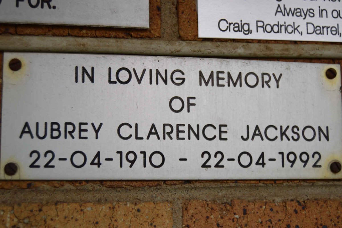 JACKSON Aubrey Clarence 1910-1992