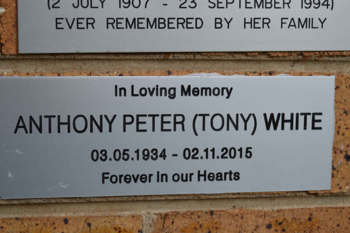 WHITE Anthony Peter 1934-2015