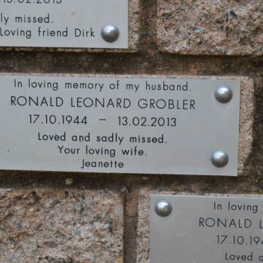 GROBLER Ronald Leonard 1944-2013