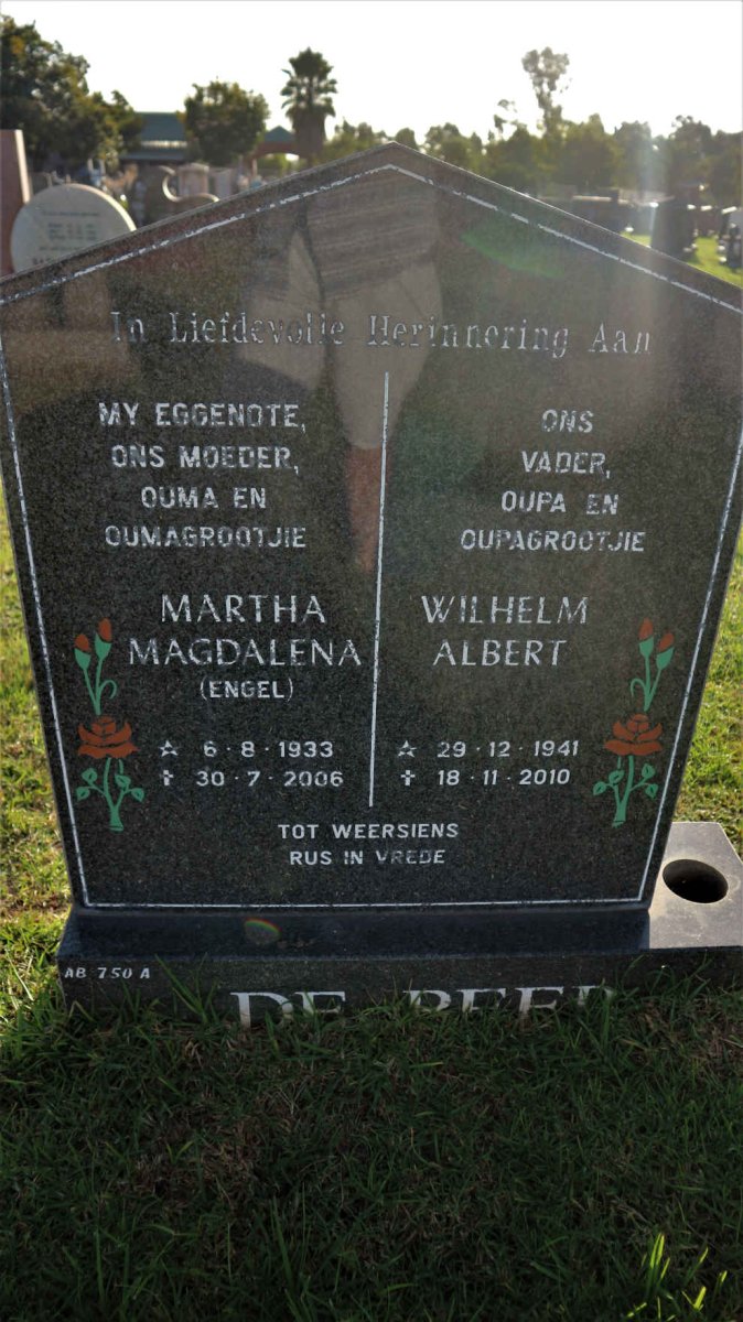 BEER Wilhelm Albert, de 1941-2010 &amp; Martha Magdalena ENGEL 1933-2006