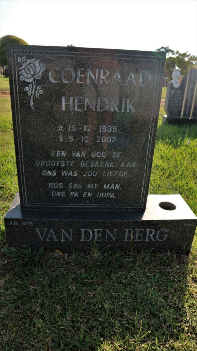 BERG Coenraad Hendrik, van den 1935-2007
