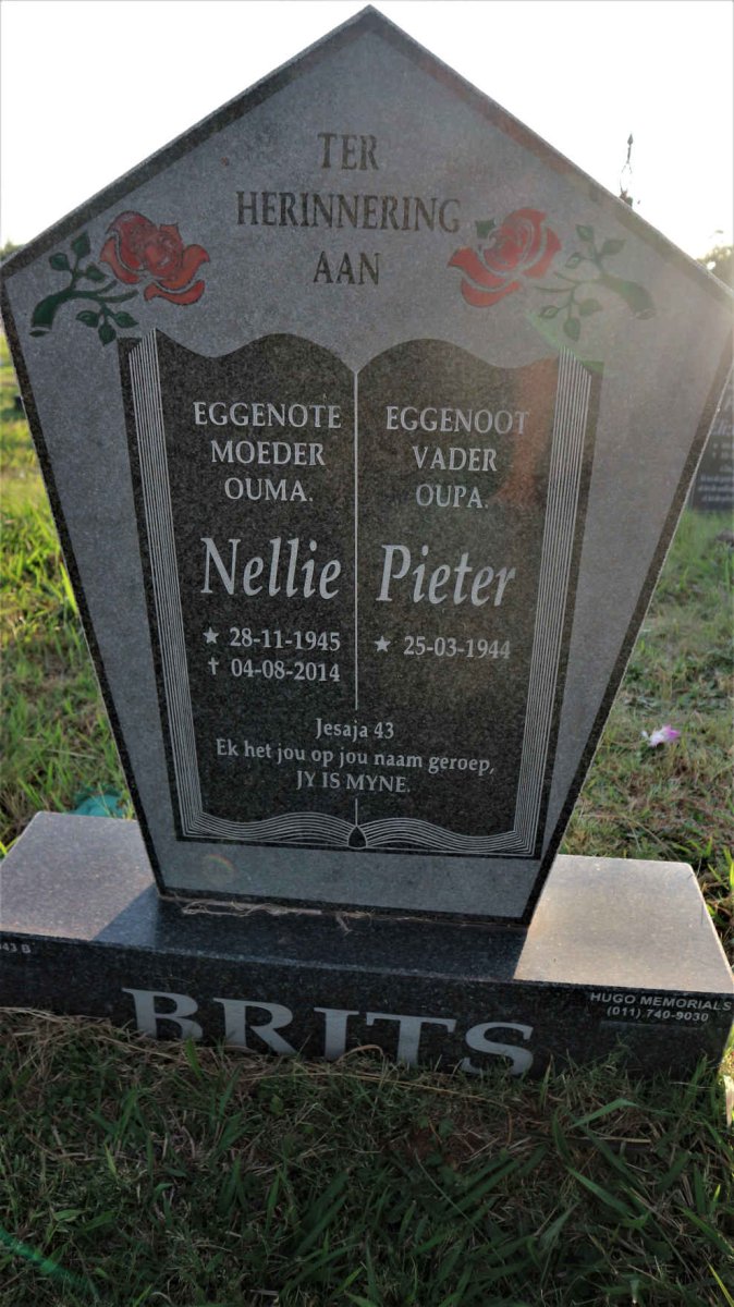 BRITS Pieter 1944- &amp; Nellie 1945-2014