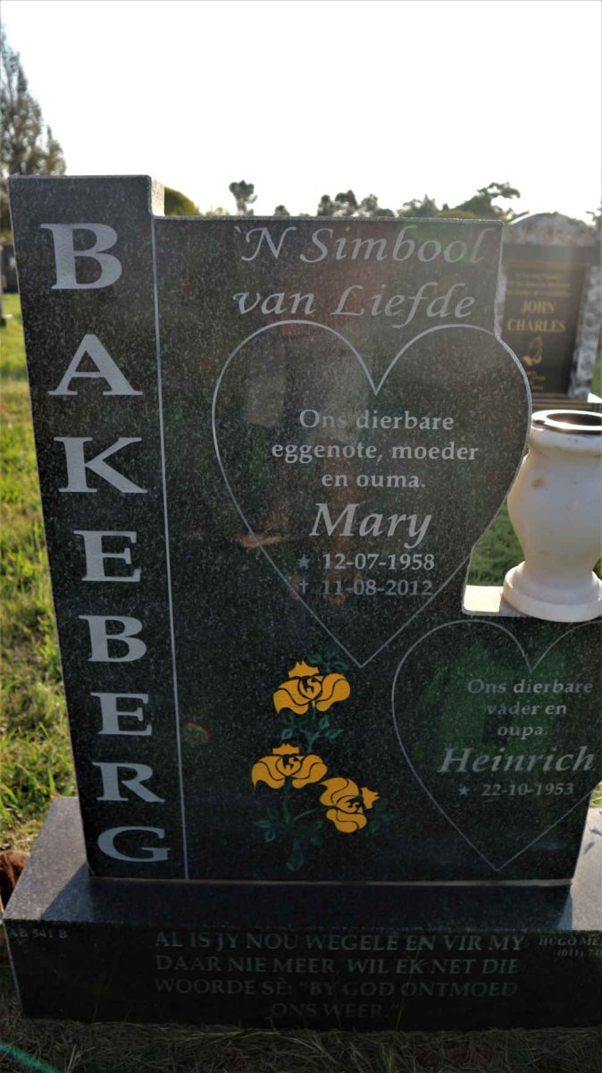 BAKEBERG Heinrich 1953- &amp; Mary 1958-2012
