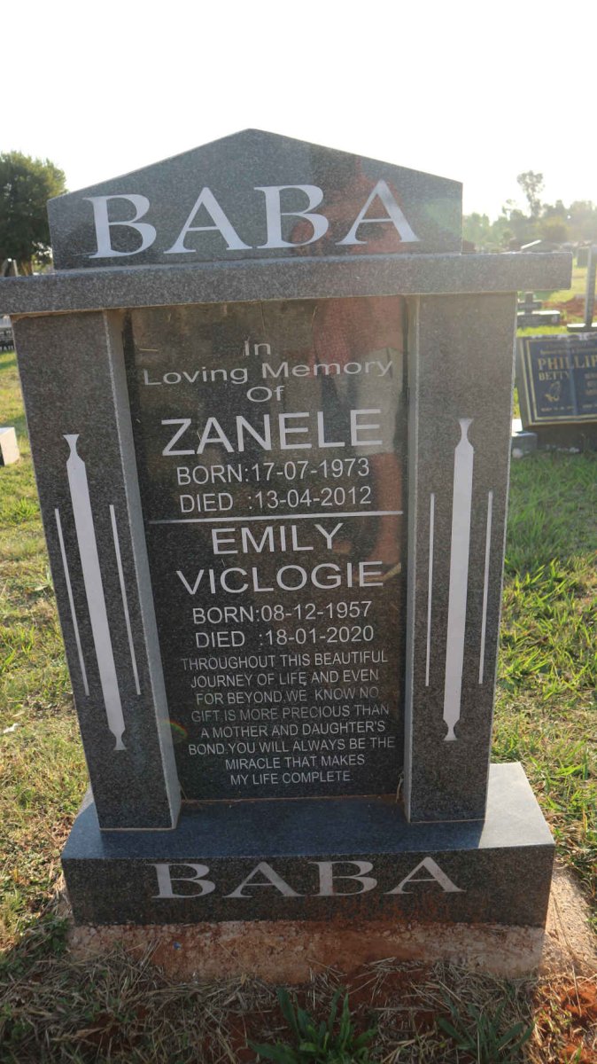 BABA Emily Viclogie 1957-2020 :: BABA Zanele 1973-2012
