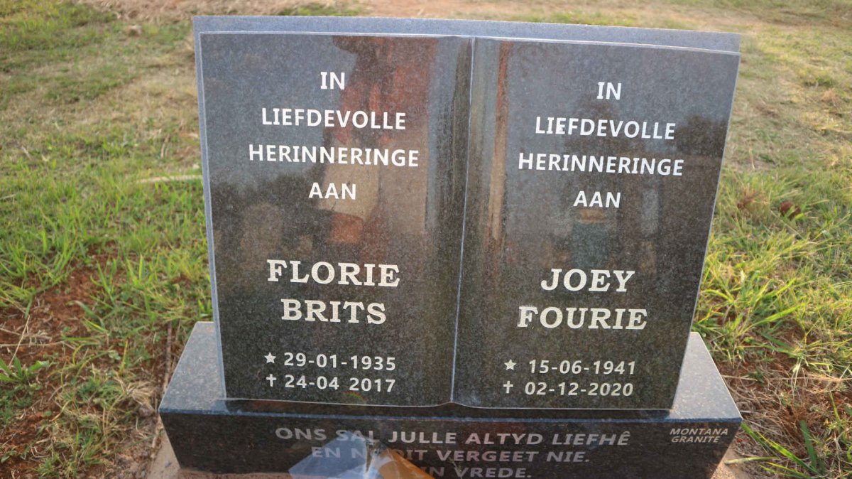 BRITS Florie 1935-2017 :: FOURIE Joey 1941-2020