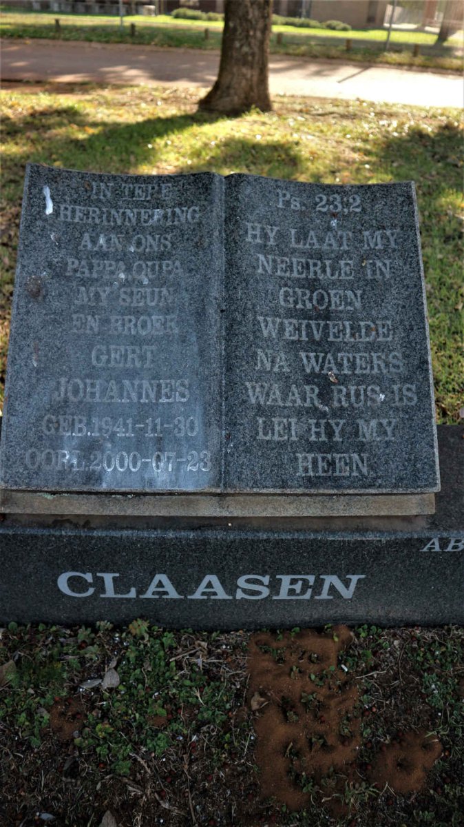 CLAASEN Gert Johannes 1941-2000