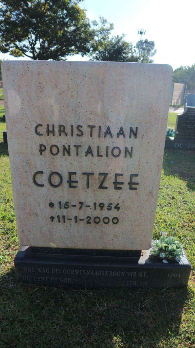 COETZEE Christiaan Pontalion 1954-2000