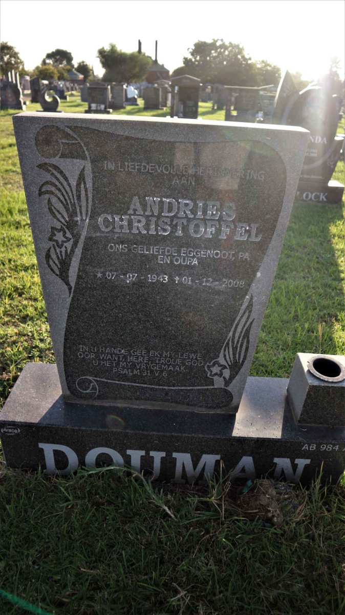 DOUMAN Andries Christoffel 1943-2008