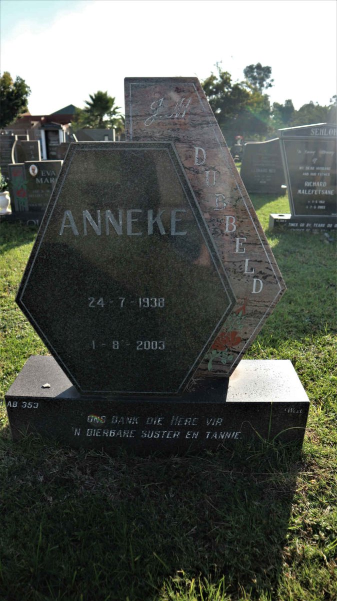 DUBBELD Anneke 1938-2003