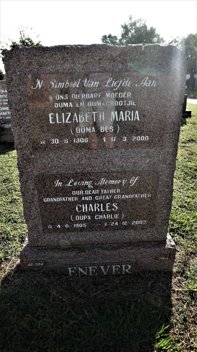 ENEVER Charles 1905-2003 &amp; Elizabeth Maria 1906-2000