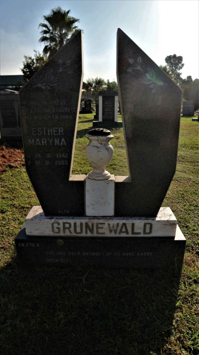 GRUNEWALD Esther Maryna 1942-2003