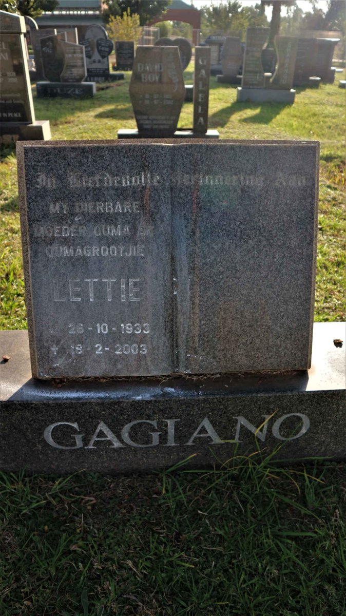 GAGIANO Lettie 1933-2003