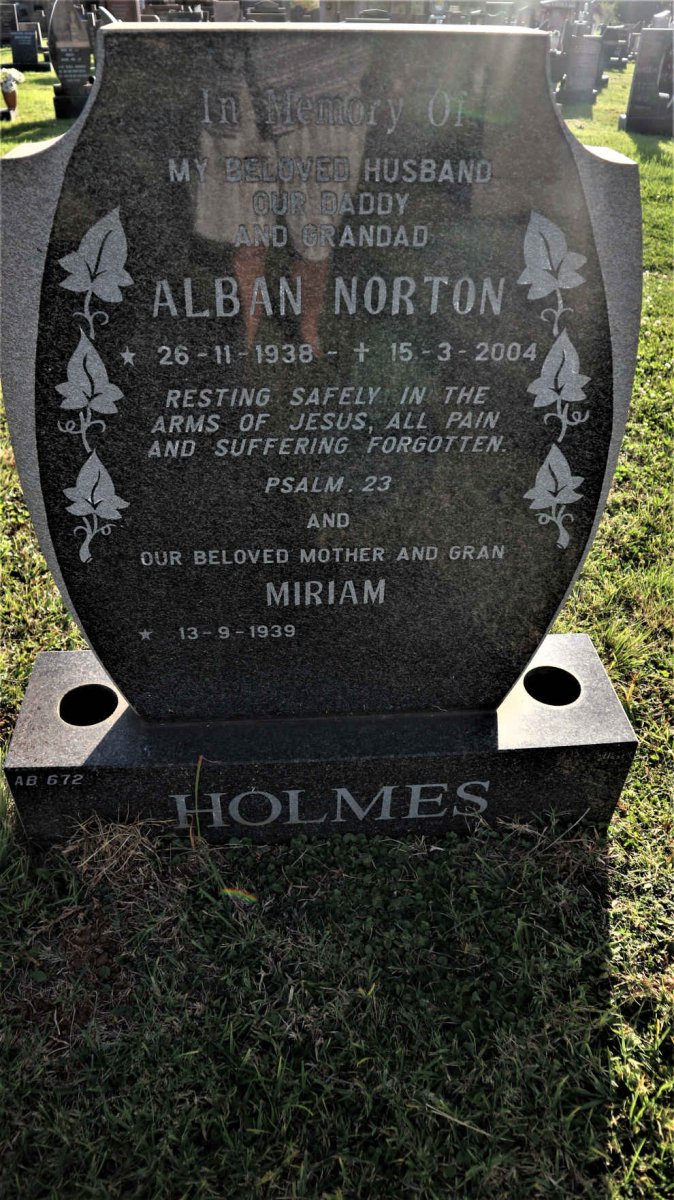 HOLMES Alban Norton 1938-2004 &amp; Miriam 1939-