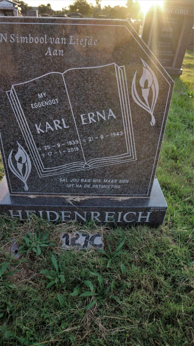 HEIDENREICH Karl 1939-2019 &amp; Erna 1943-
