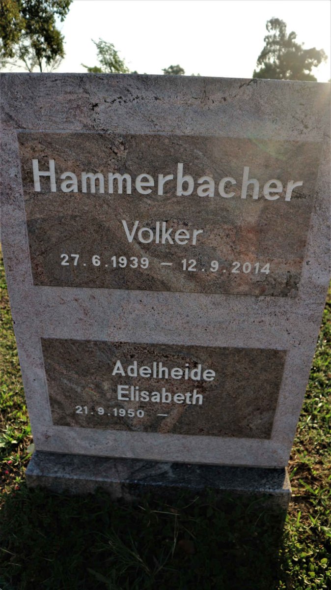 HAMMERBACHER Volker 1939-2014 &amp; Adelheide Elisabeth 1950-