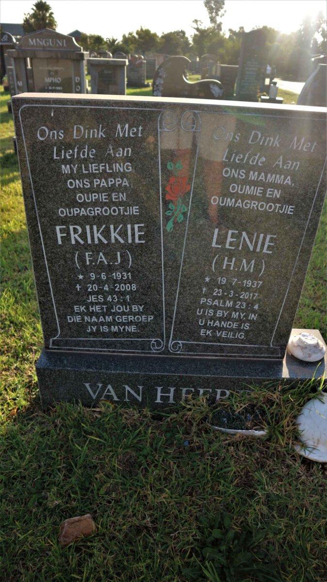 HEERDEN F.A.J., van 1931-2008 &amp; H.M. 1937-2017
