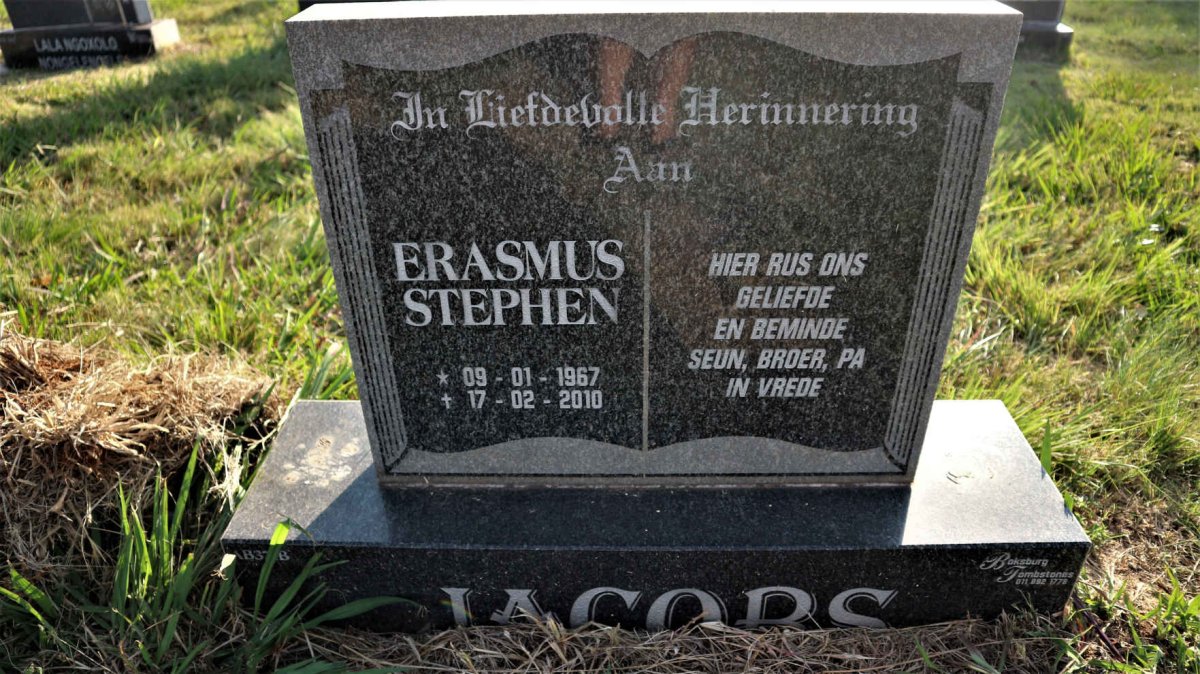 JACOBS Erasmus Stephen 1967-2010